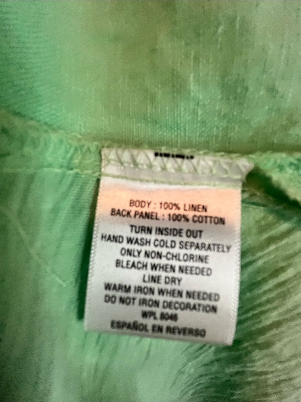 JM Collection Minty Green Linen & Cotton Top with Pocket Detail Sz 12 - Picture 5 of 6